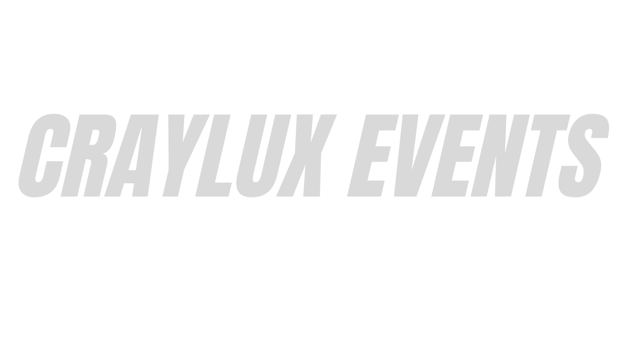 A black and white logo design for 'Craylux Events' with minimalist uppercase text styling.