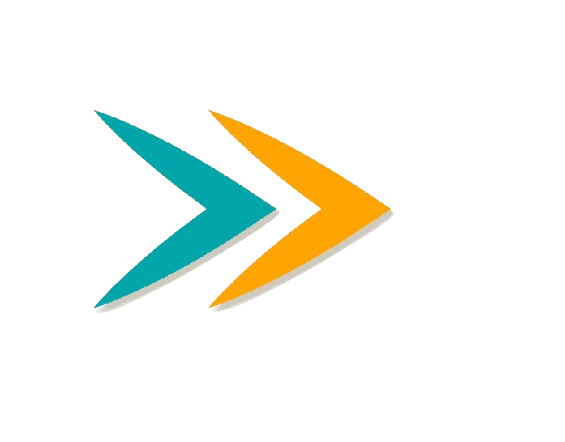 A modern teal and orange chevron pattern with sharp angular shapes creates a dynamic geometric design.
