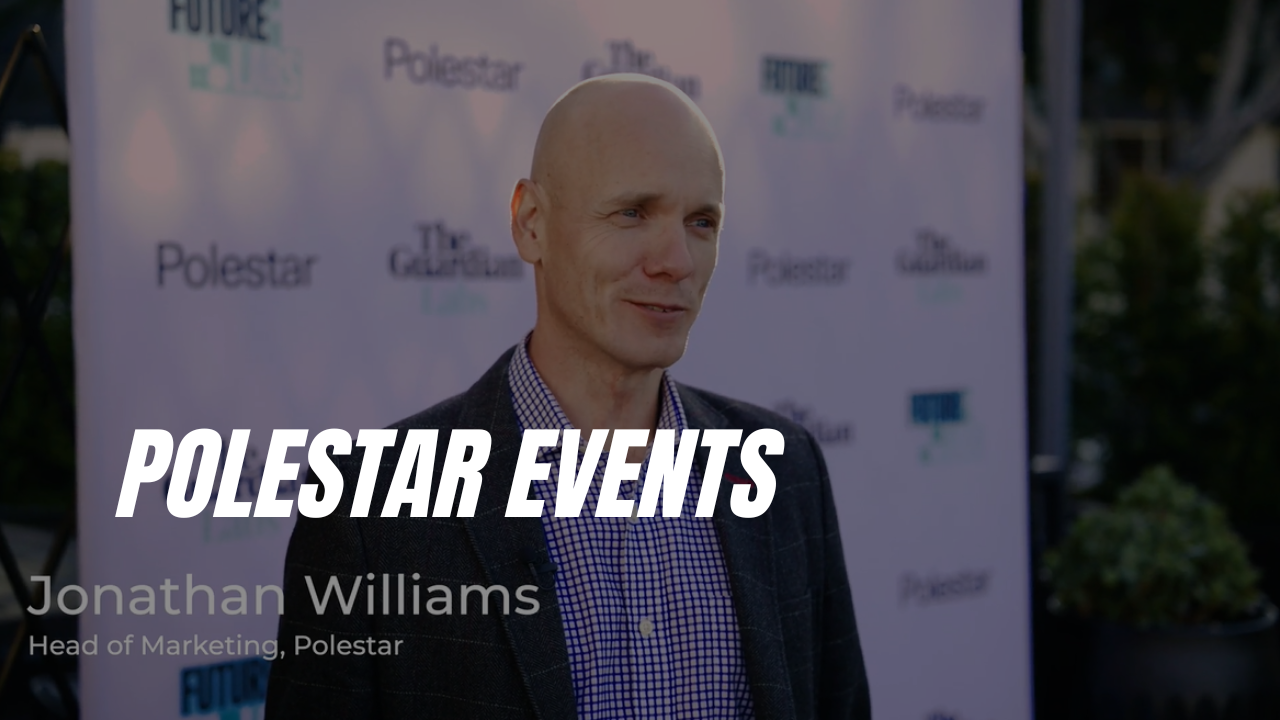 A promotional banner for Polestar Events featuring a dark background and text overlay.