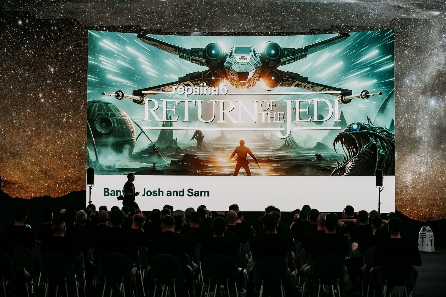 A cinematic panoramic collage of scenes from a video game featuring dramatic landscapes and fantasy environments.