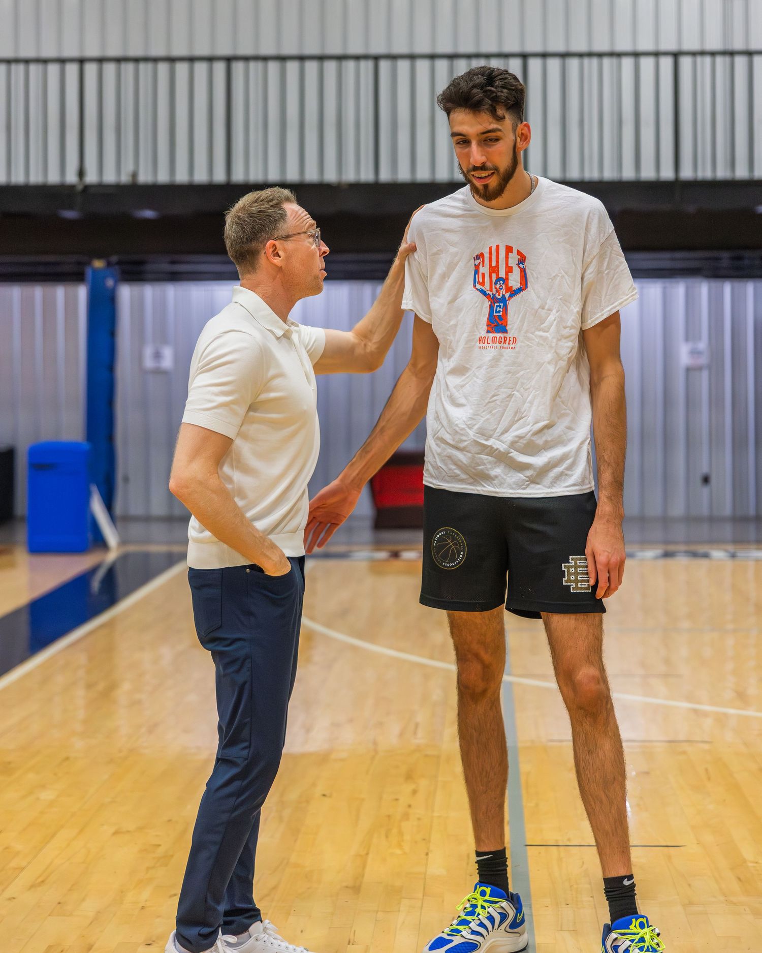Sam Presti visits and shows support for Chet Holmgren at his youth basketball ProCamp in Oklahoma City.