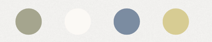 A row of muted color swatches showing various shades of gray, blue, and beige in a horizontal line.