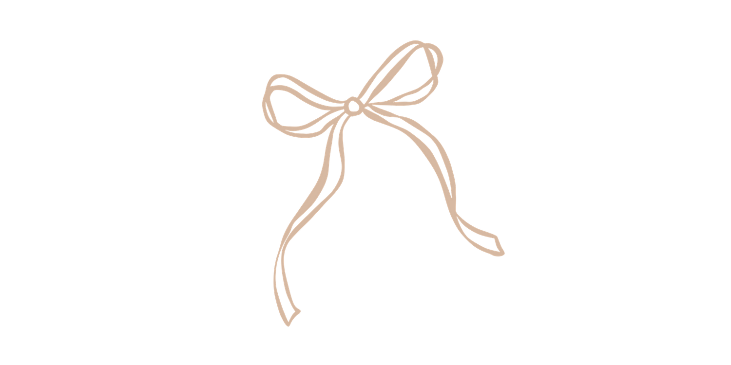 A delicate rose gold bow design with thin ribbon-like lines drawn against a black background.