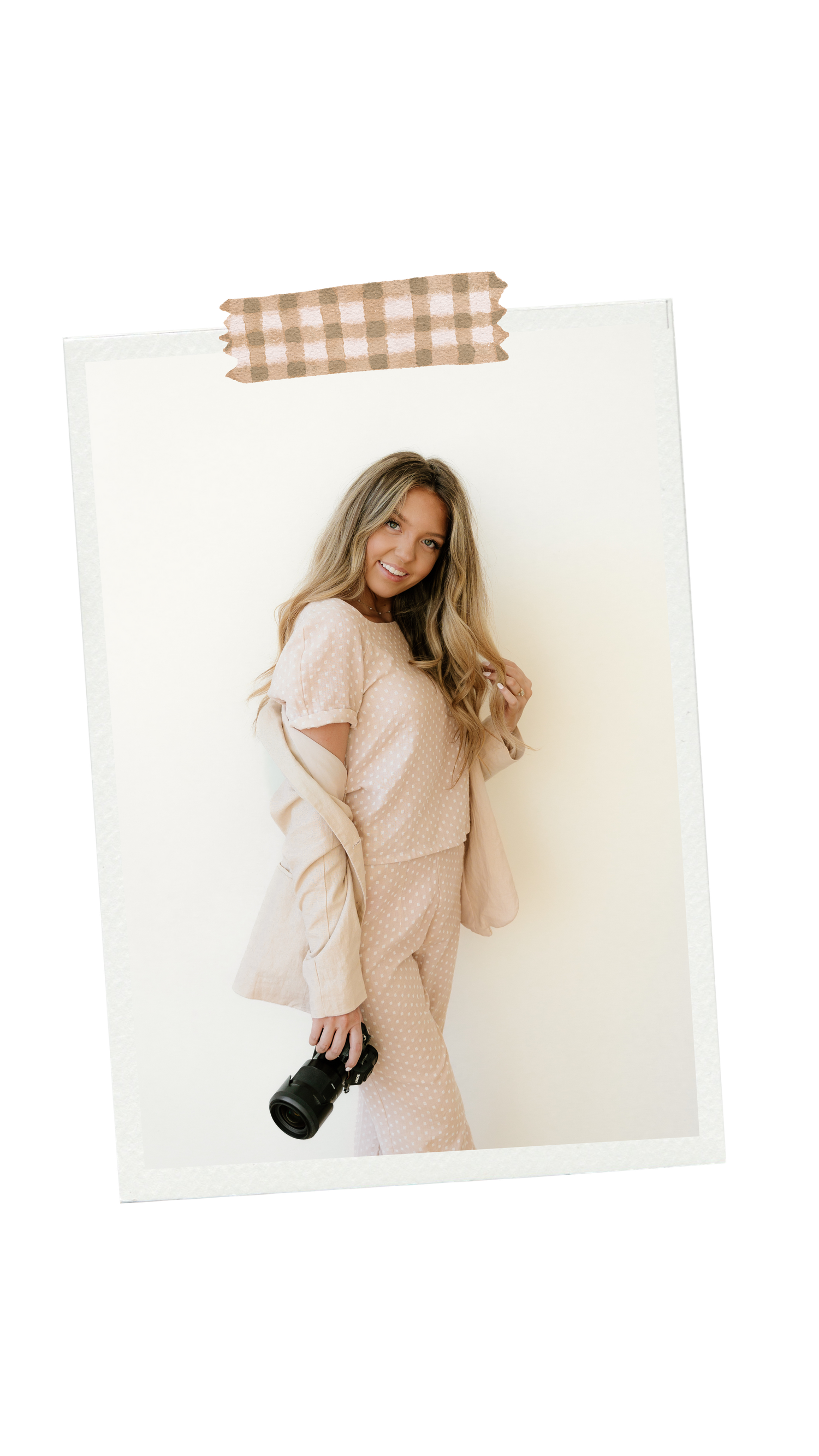 A person wearing a cozy pale pink knit loungewear set poses against a white wall with black boots.