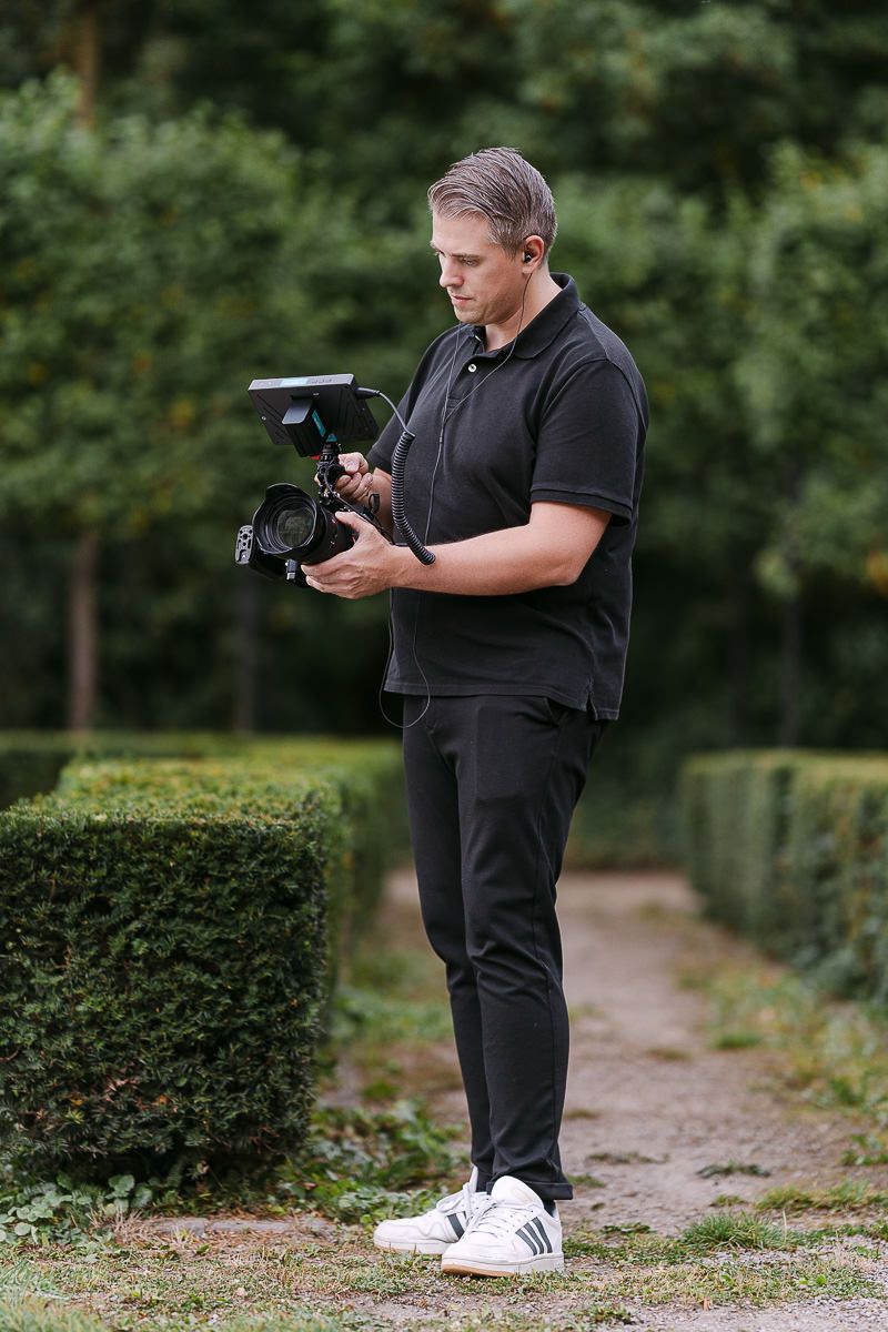 Hochzeitsvideograf David Portnicki beim Dreh im Kasteel Erenstein in Kerkrade
