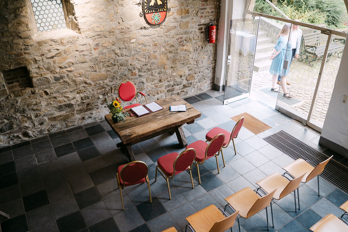 Innenansicht der Welschen Mühle in Aachen Haaren, ein wunderschöne Trauort des Standesamt Aachen.