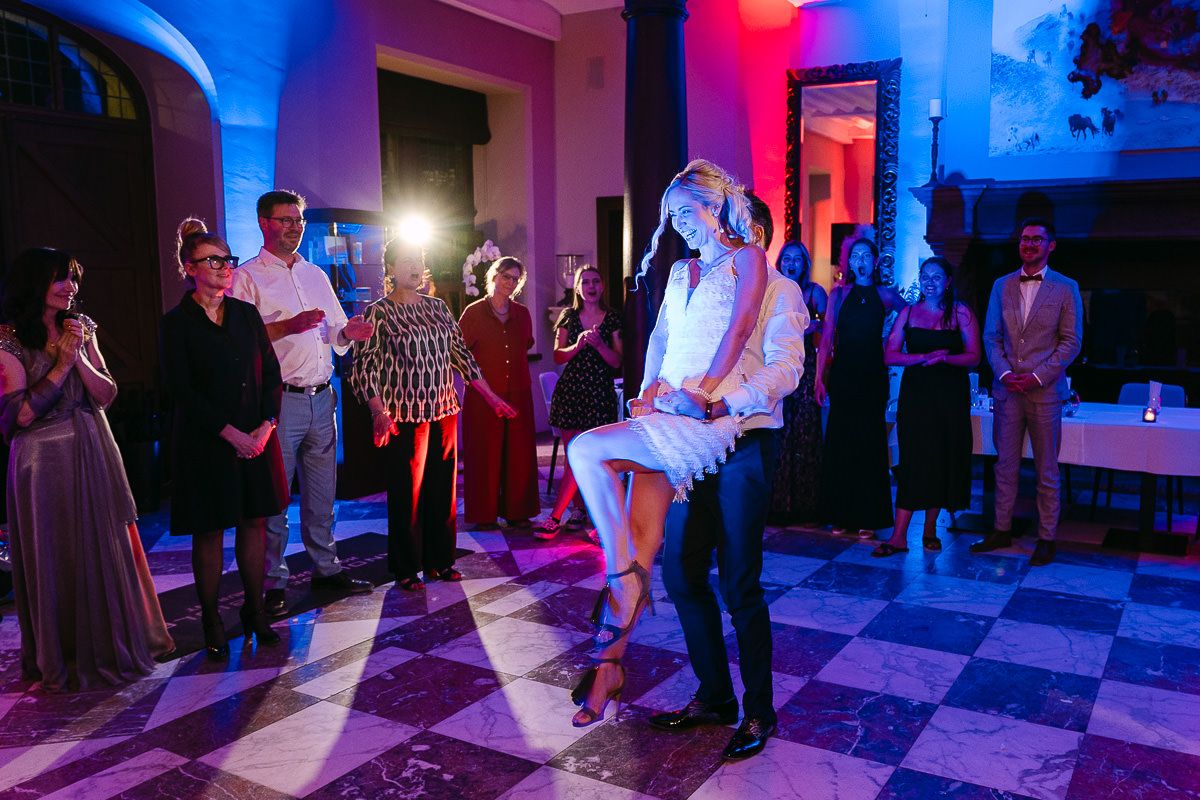 First dance of bride and groom at Manoir de Lébioles