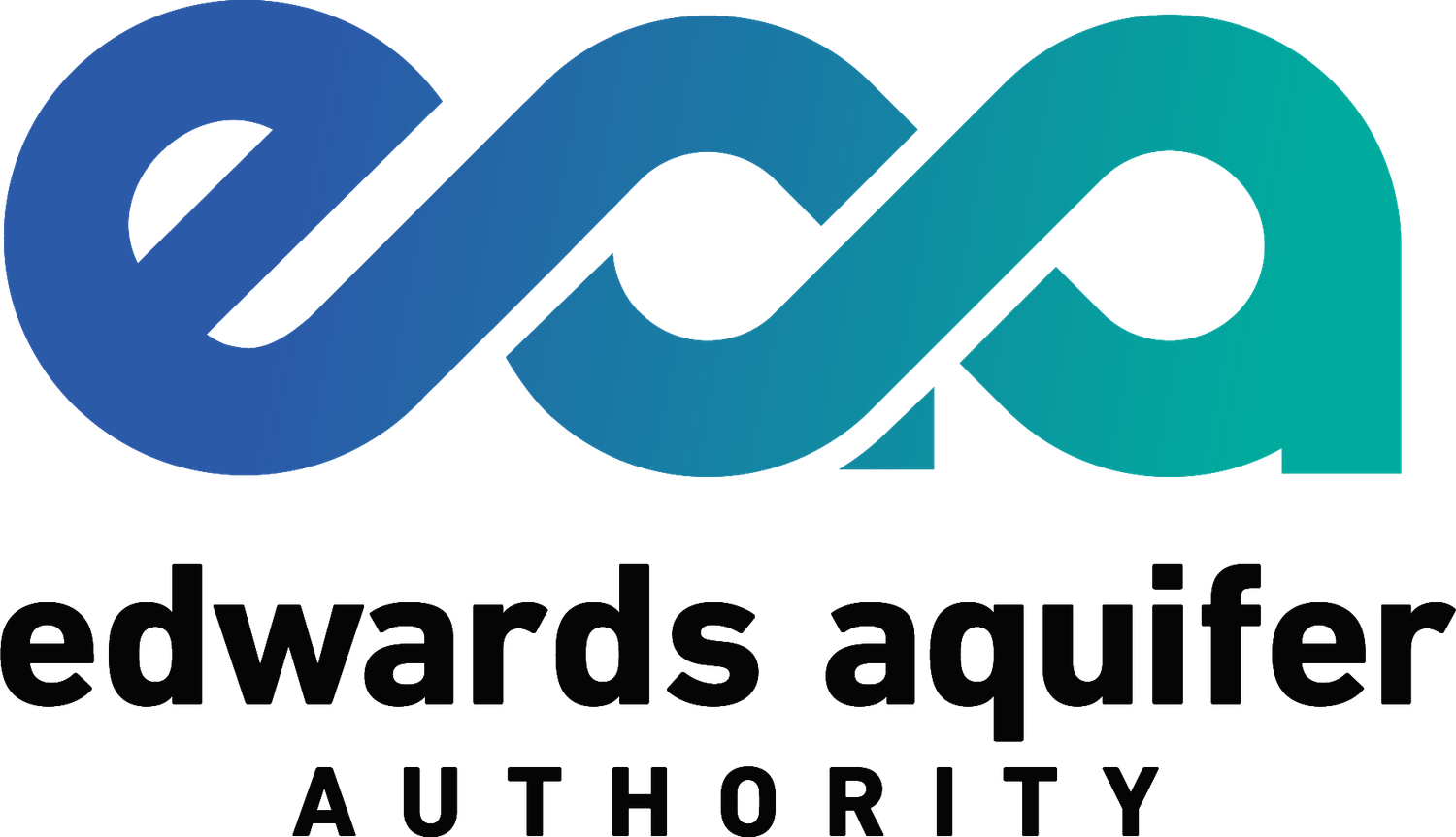 Blue and teal gradient text logo for Edwards Aquifer Authority.