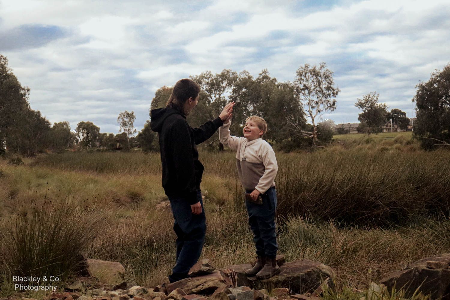 boys highfiving