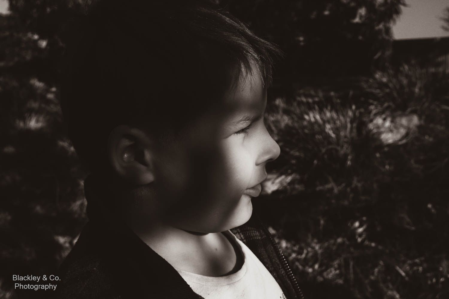 boy loking into sun