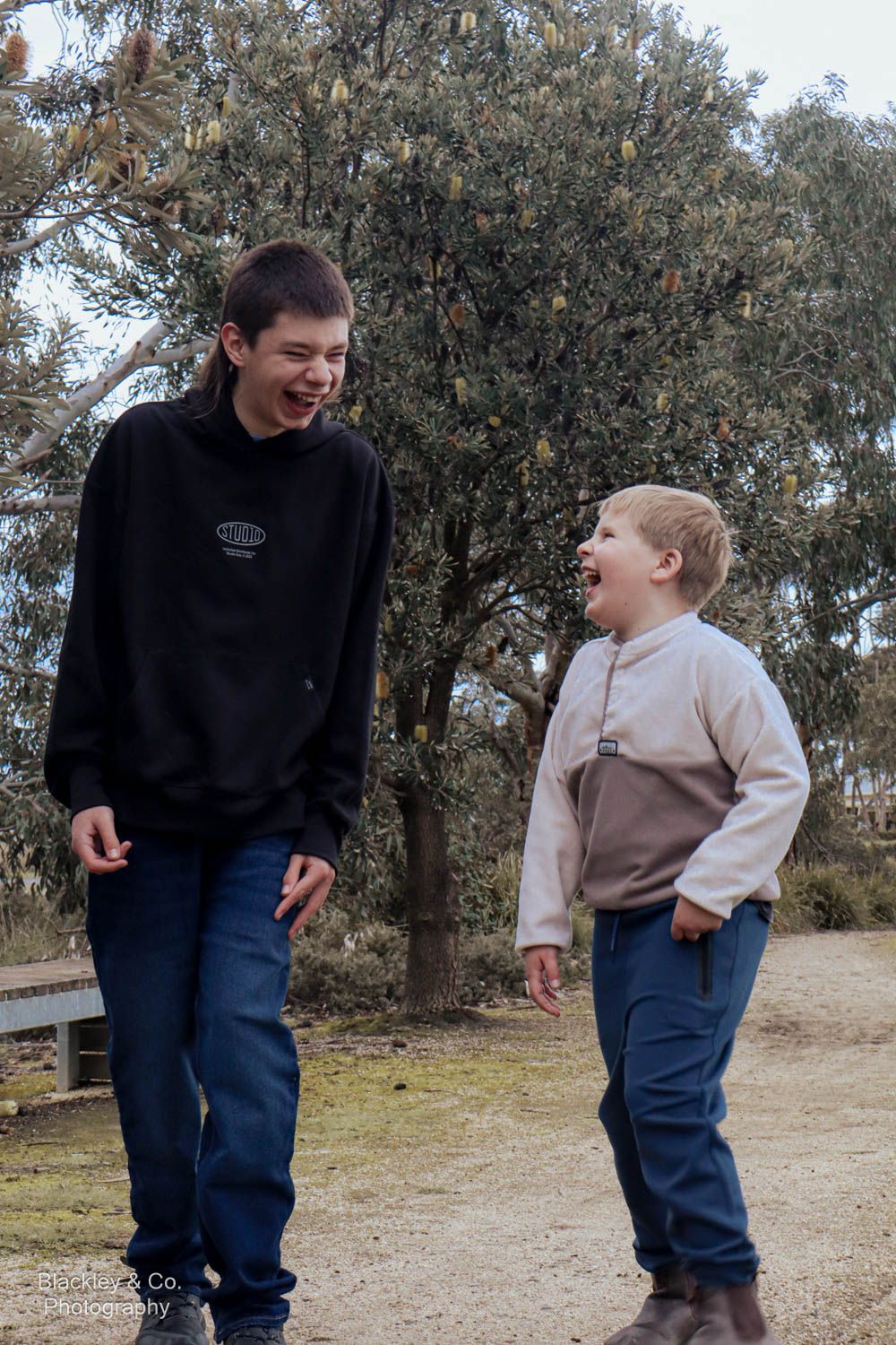 boys laughing