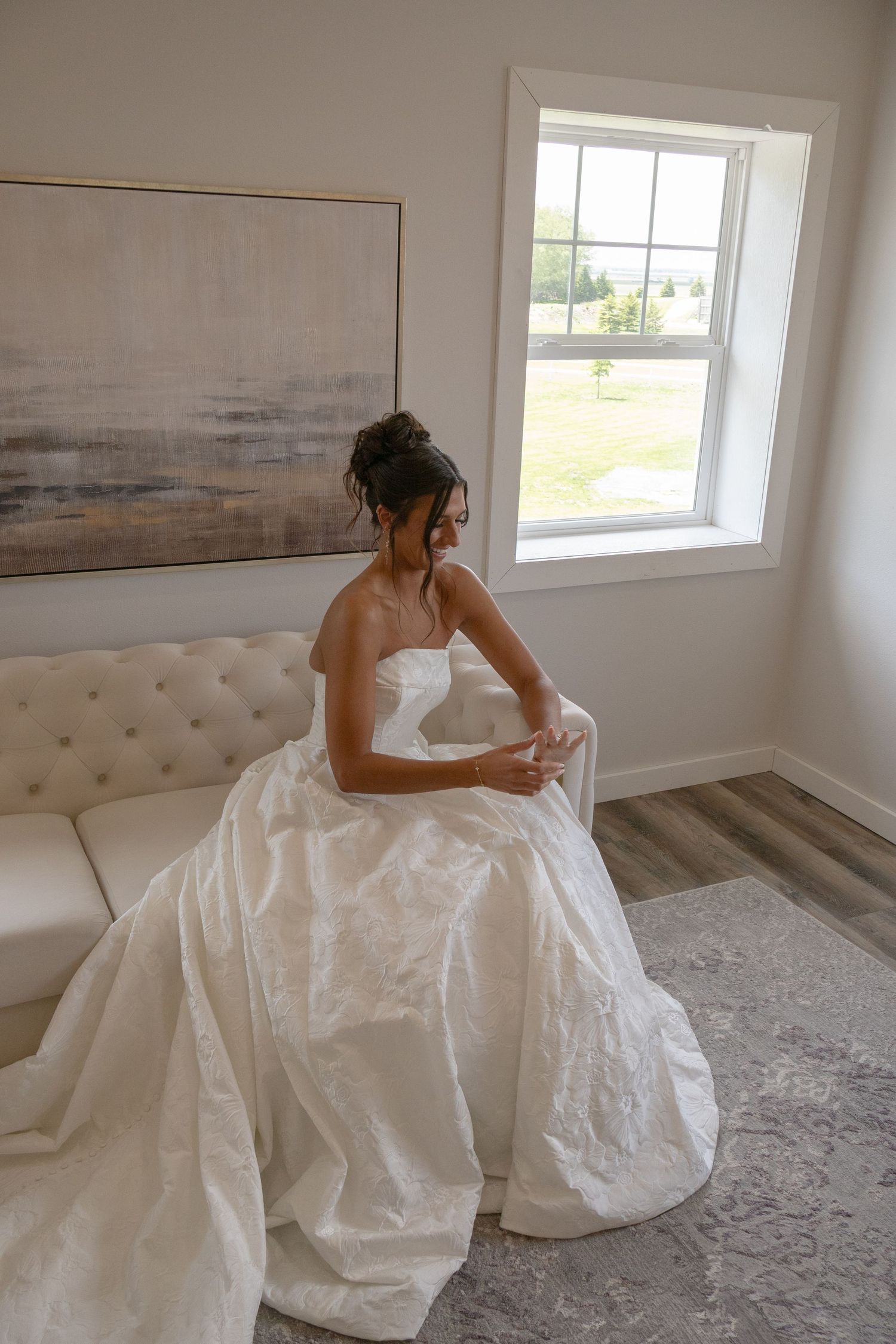 elegant bridal portrait, candid moment,