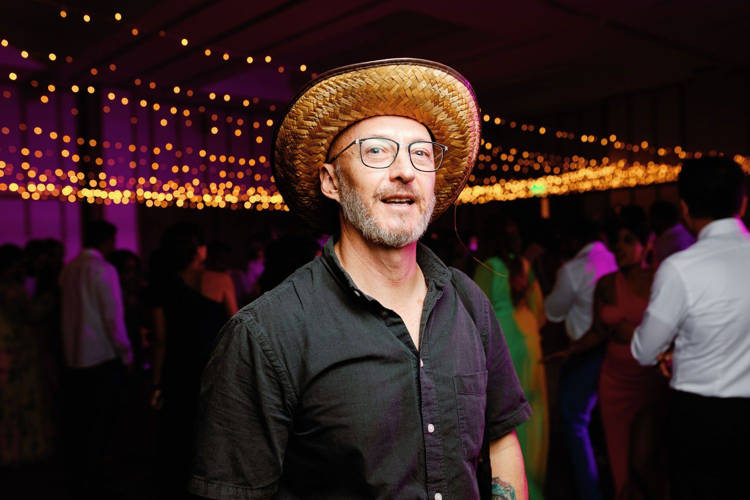 Ivan from Luckie Photography testing photo booth lighting for a destination wedding reception in Mexico.