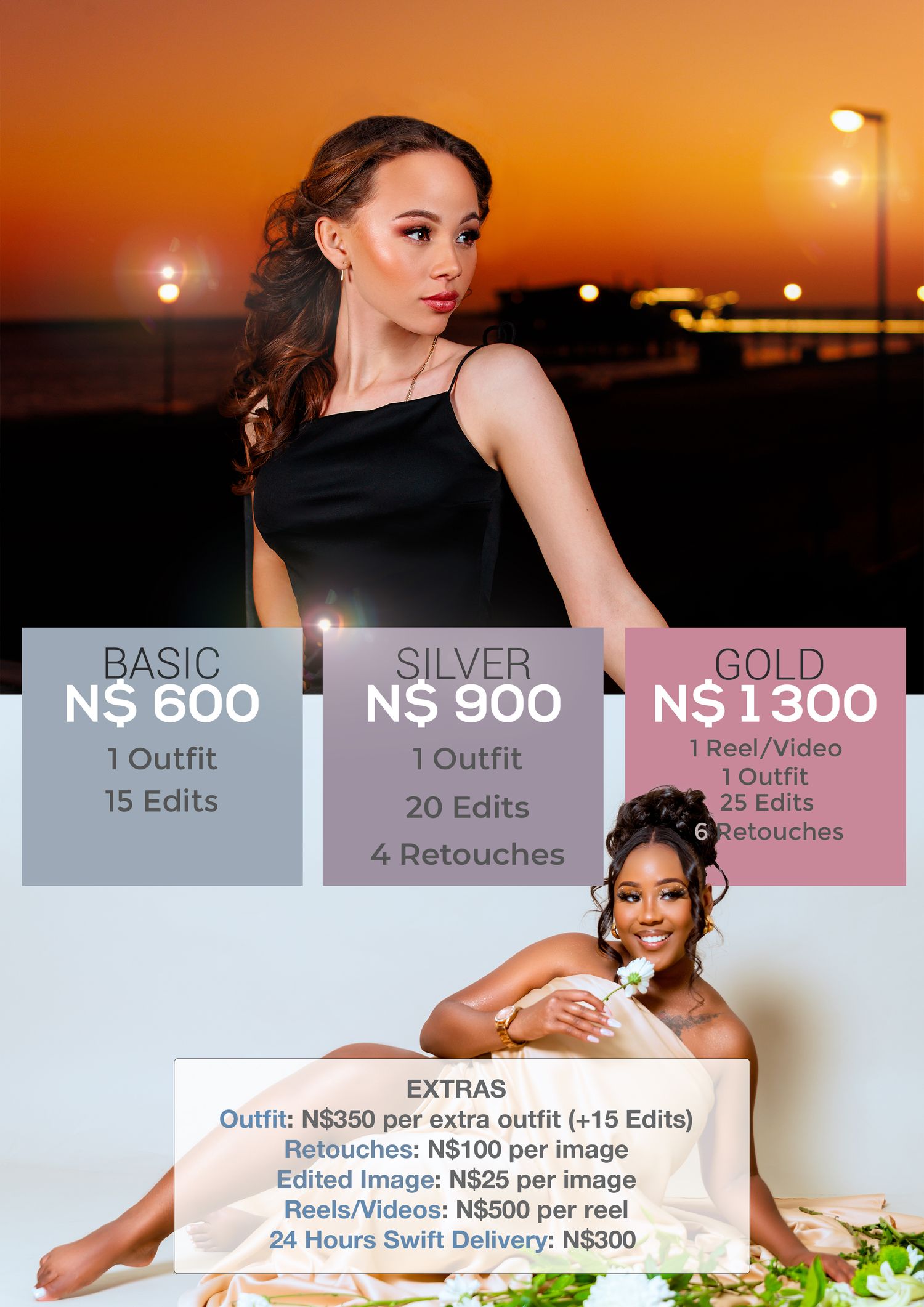 Walvis Bay and swakopmund photographer. photography price list
