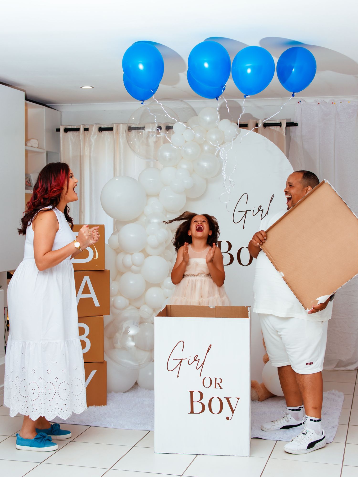 Walvis Bay family shoot, a gender reveal surprise party