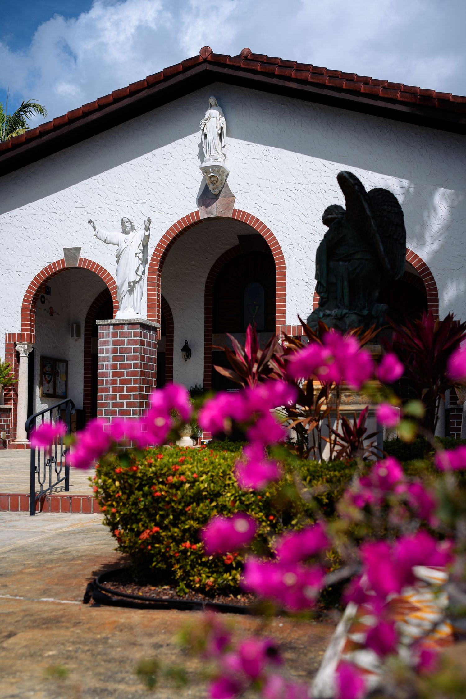Bougainvillea at entrance of of St. Raymond of Peñafort Catholic Parish - Miami.