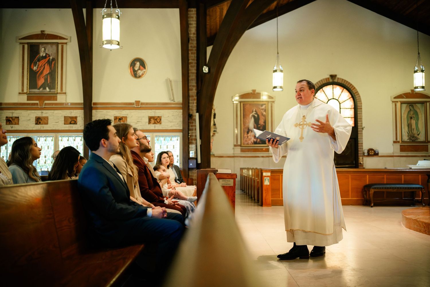 Baptism photography at St. Raymond, Coral Gables, Miami FL.