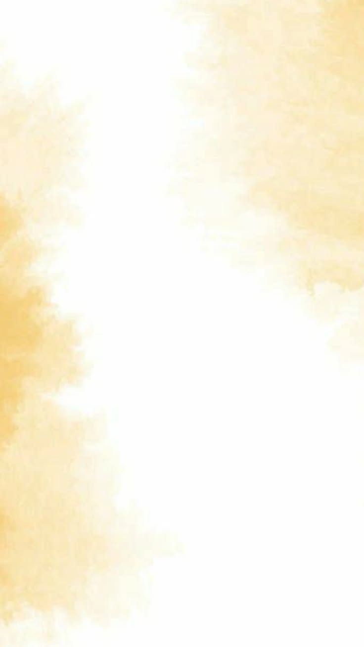 Soft golden yellow watercolor texture background with organic paint splashes on white canvas.