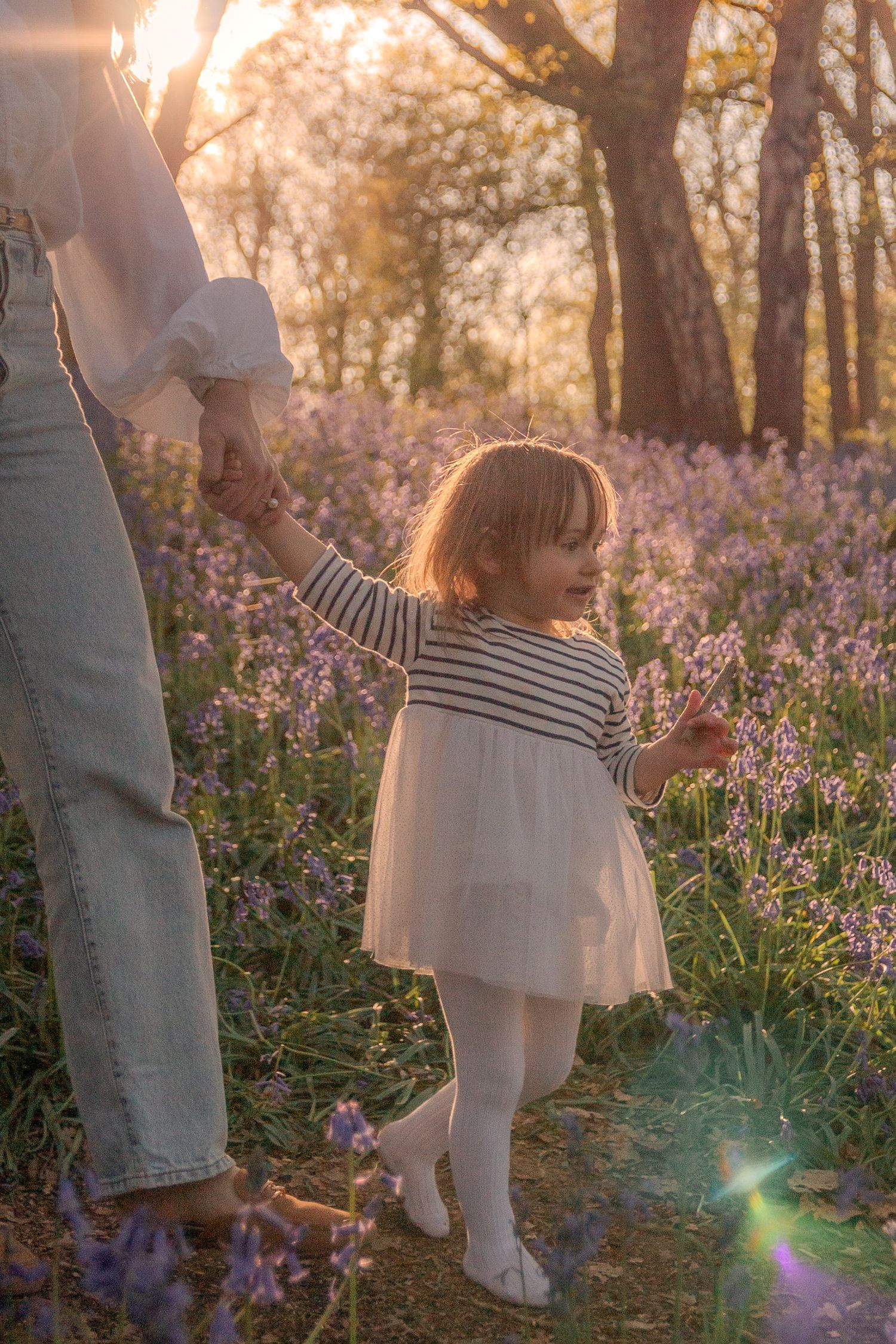 Little girl at sunset.