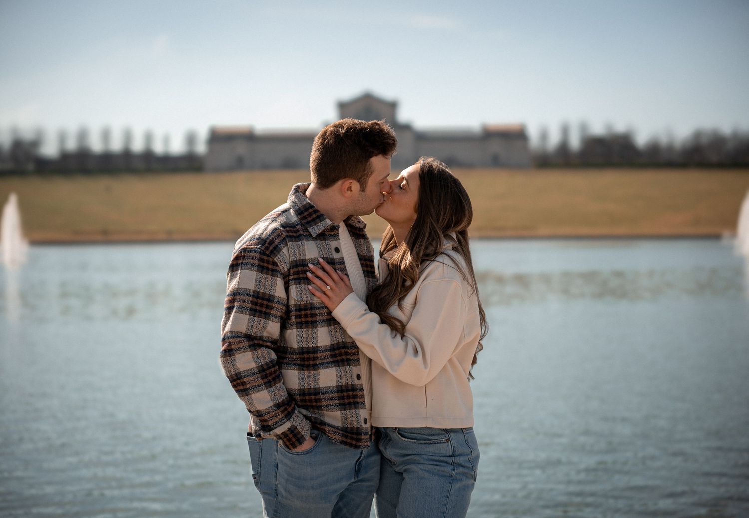 couple engagement in St. Louis MO Forest park