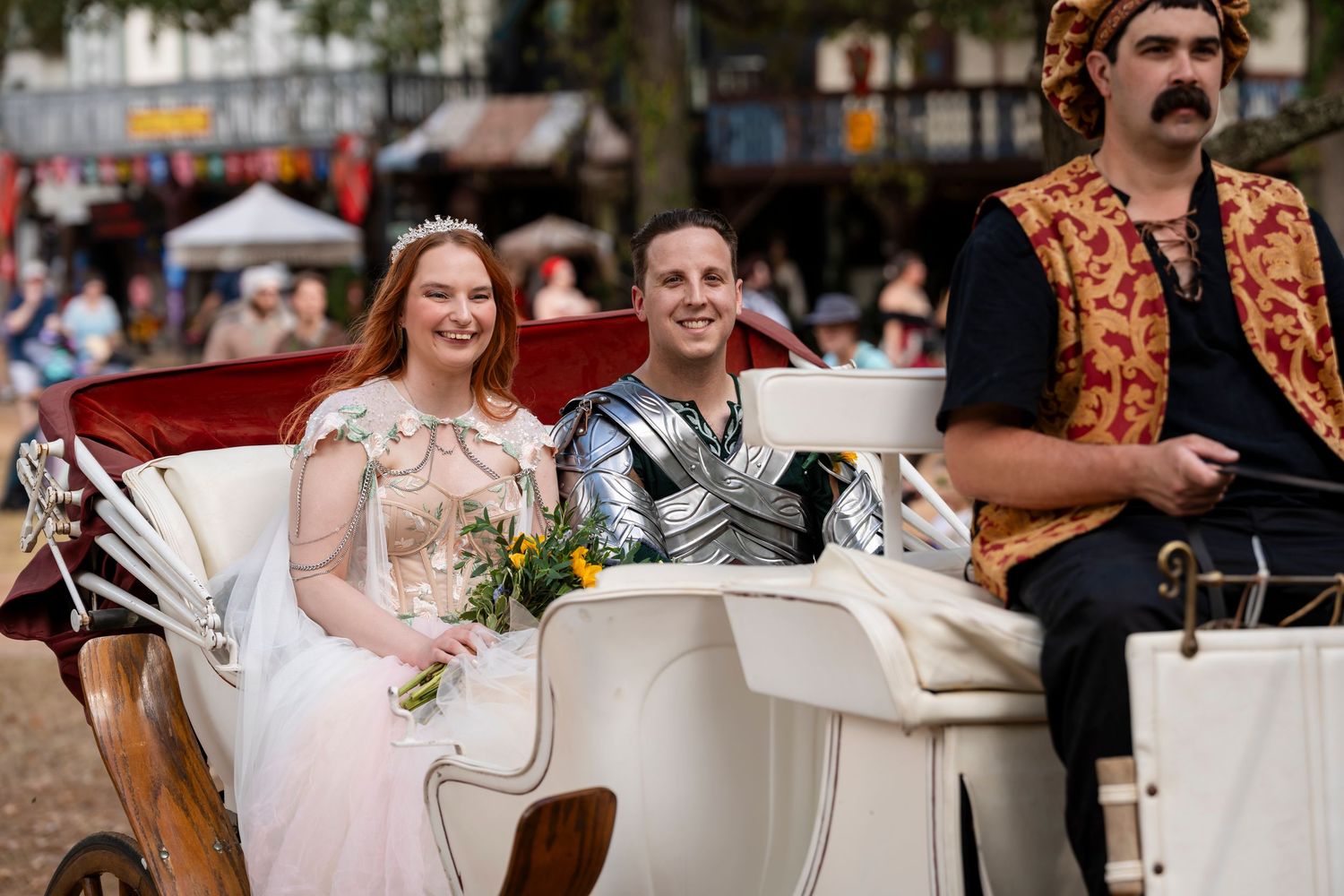 A collection of wedding photos showing happy couples, floral arrangements, and romantic moments during a celebration.