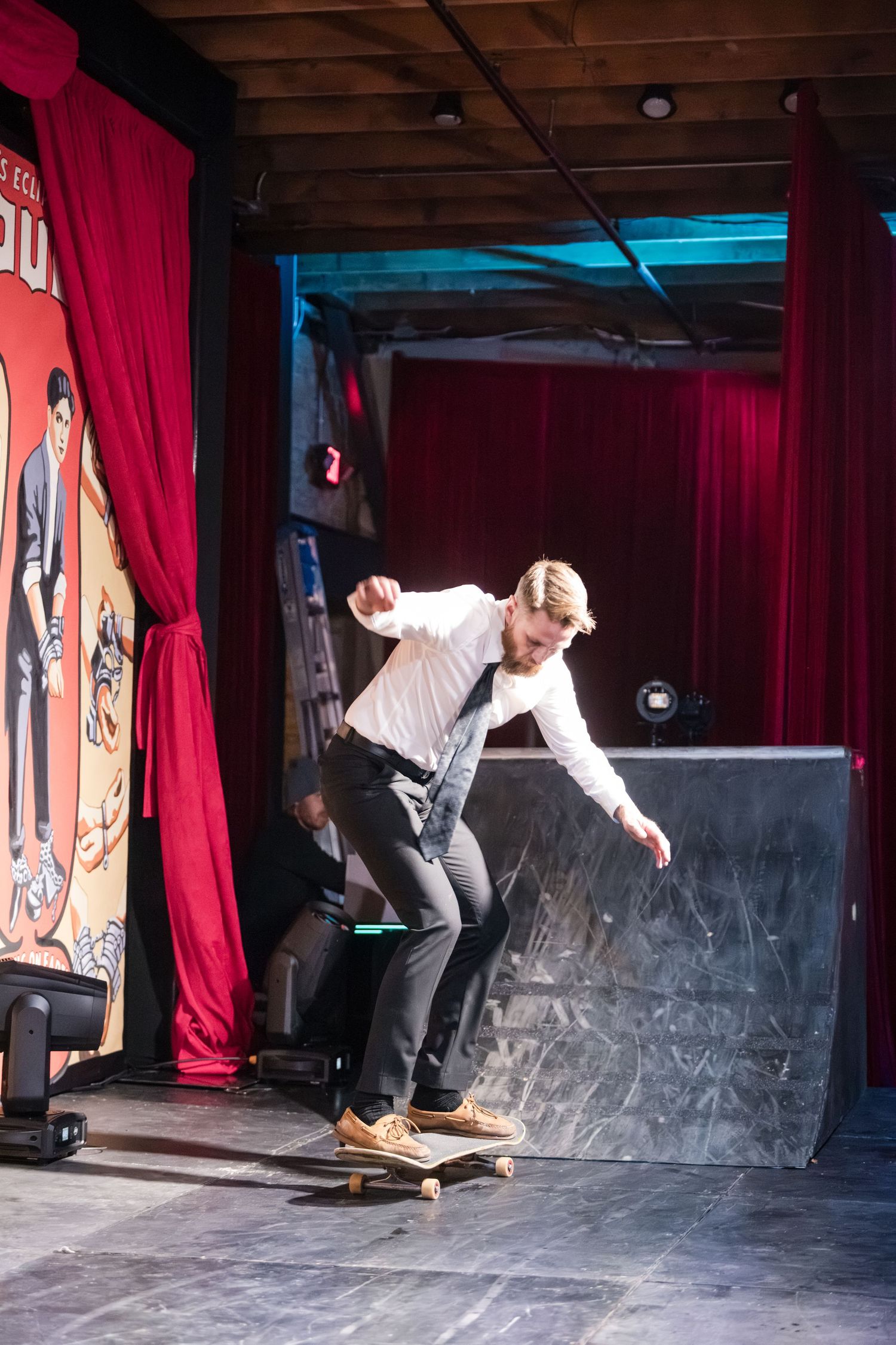 A sequence of skateboarding trick attempts showing progressive stages of a kickflip maneuver on a small ramp.