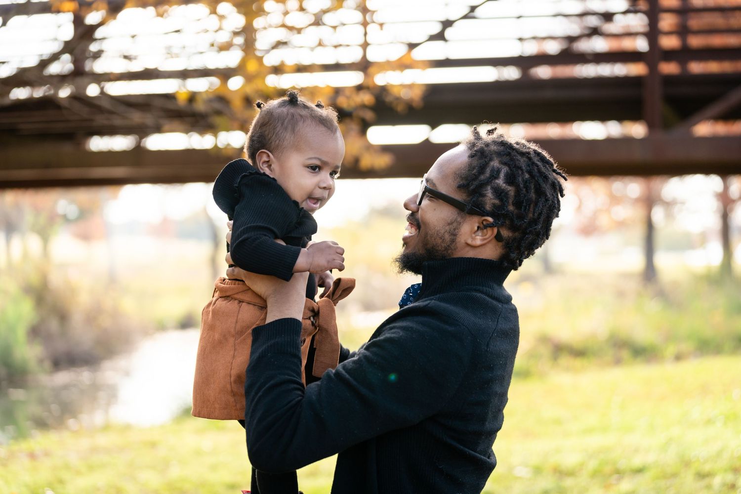 A touching outdoor moment between two people during a golden autumn evening.
