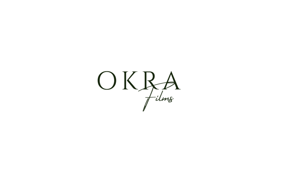 Minimalist text logo for Okra Films on white background.