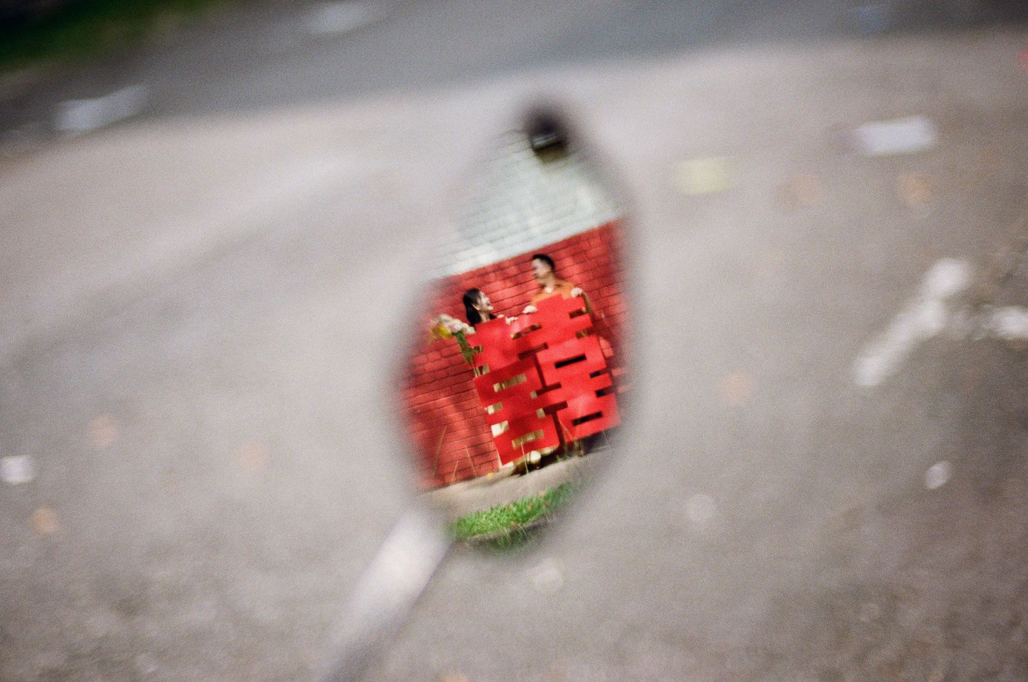 Close-up blurred motion shot of bright red watermelon against a gray background.