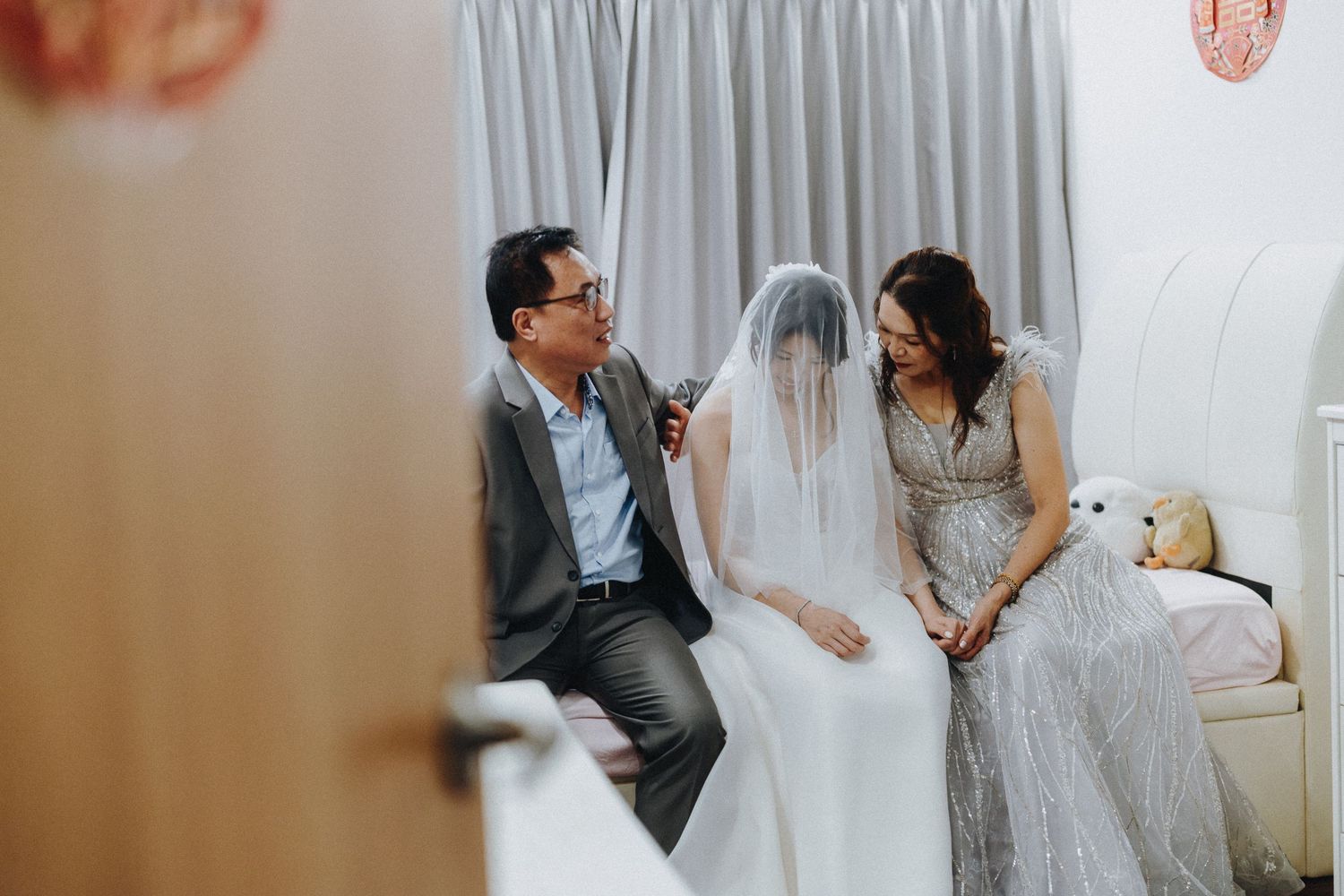 Collage of wedding photos showing romantic moments between couple during their special day.
