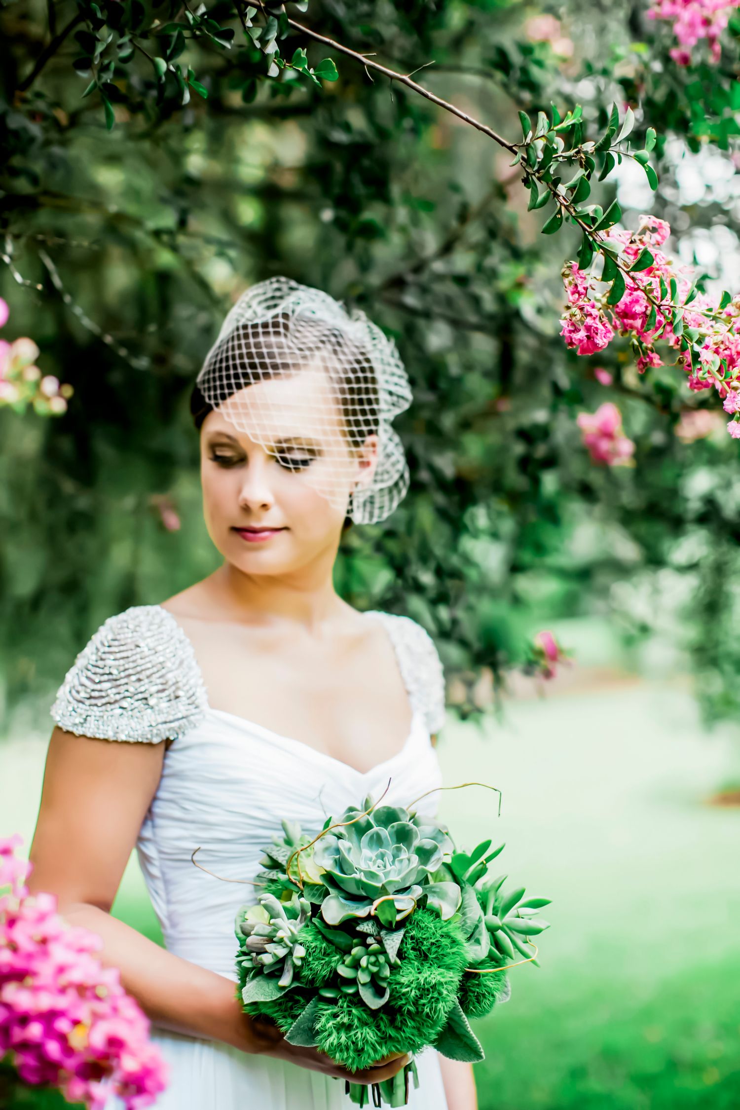 Vintage style bridal portrait Charleston SC