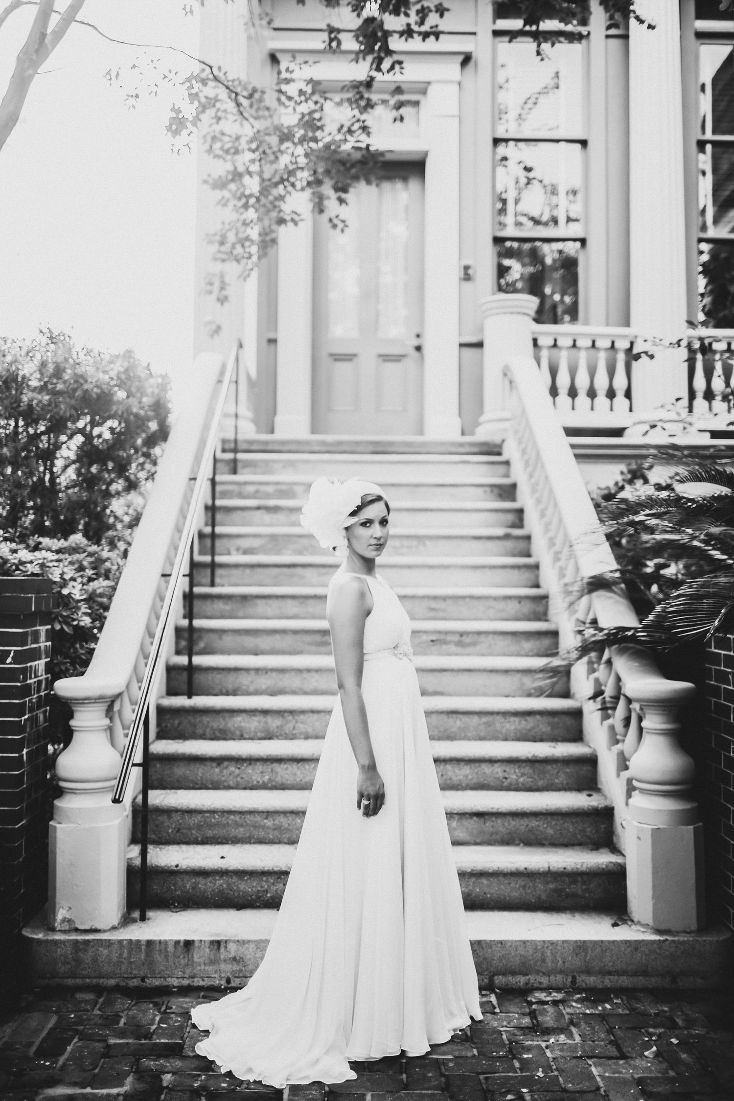 Vintage style bridal portrait Charleston SC