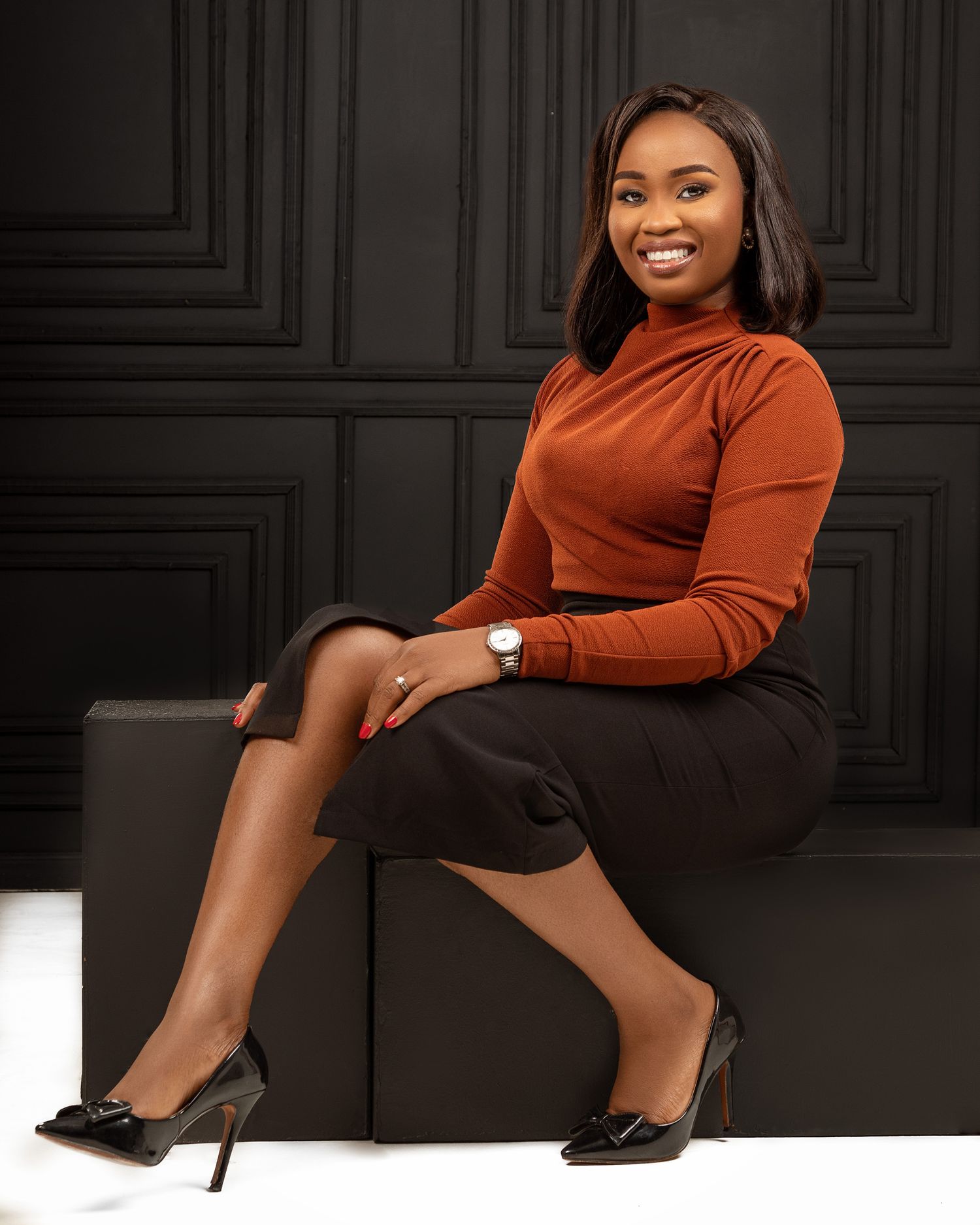 Corporate woman sitting