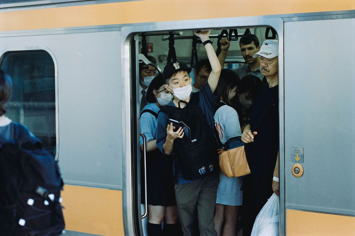 A subway car in Tokyo, Japan