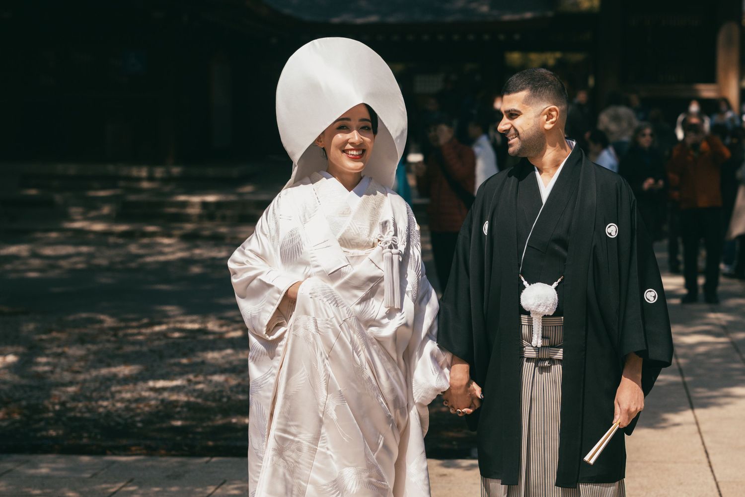 A bride and groom in Tokyo, Japan