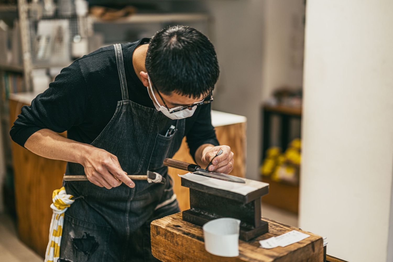 A knife craftsman in Tokyo, Japan