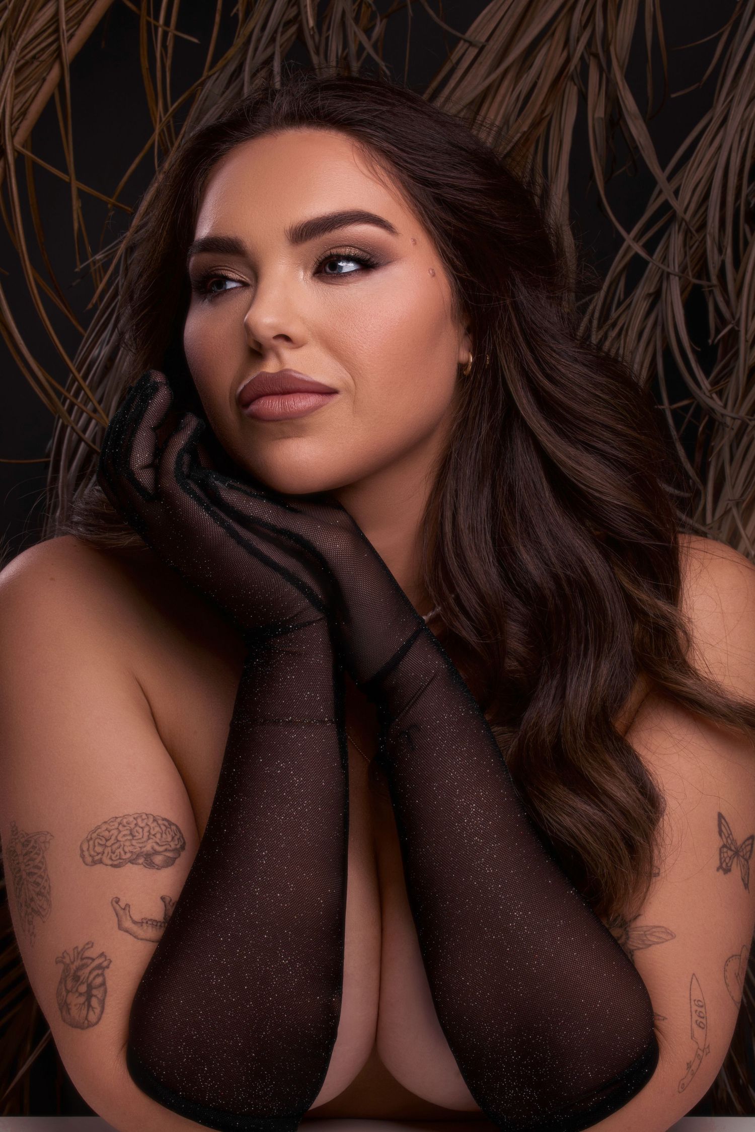 Professional beauty portrait photography session in Darwin NT studio with dramatic lighting