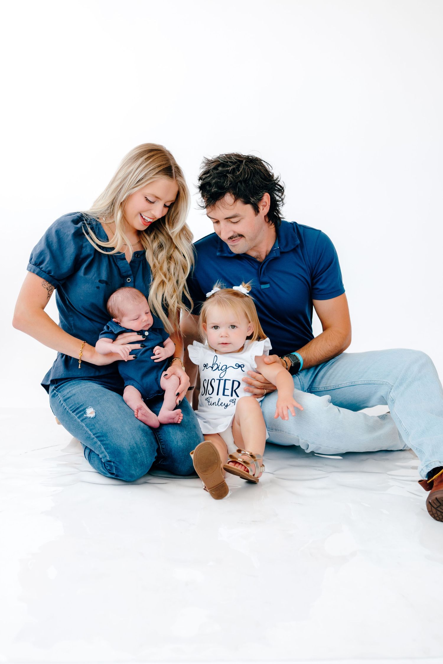 A collection of casual family portraits showing joyful interactions on a white background.