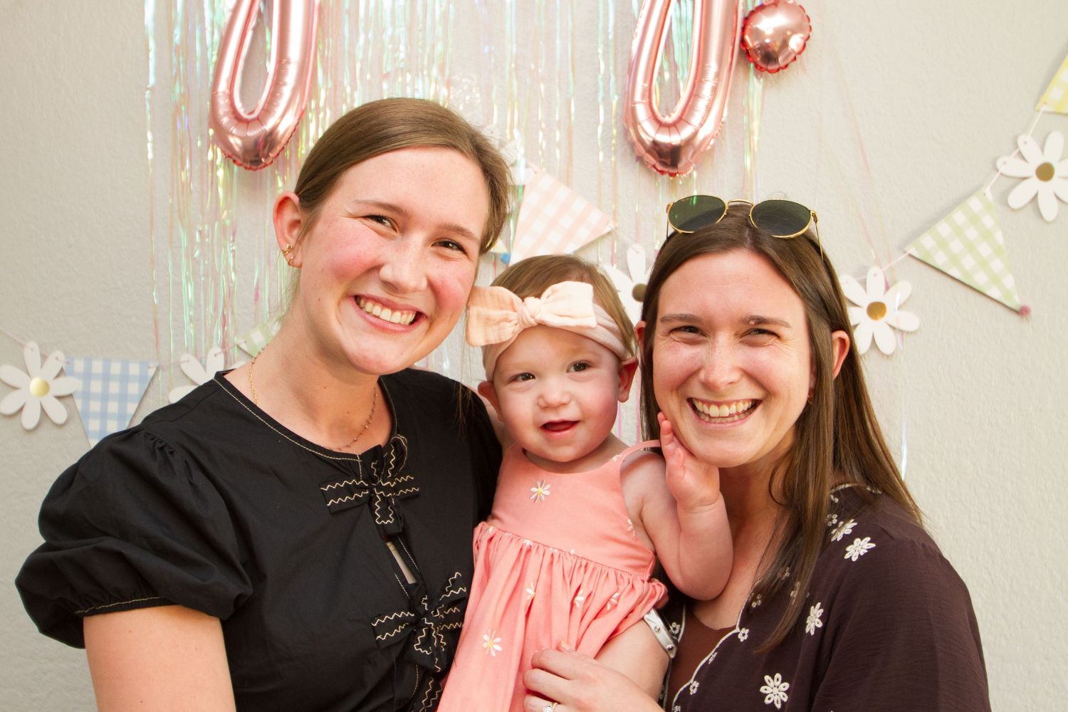 A collage of four family photos showing joyful moments together against light backgrounds.