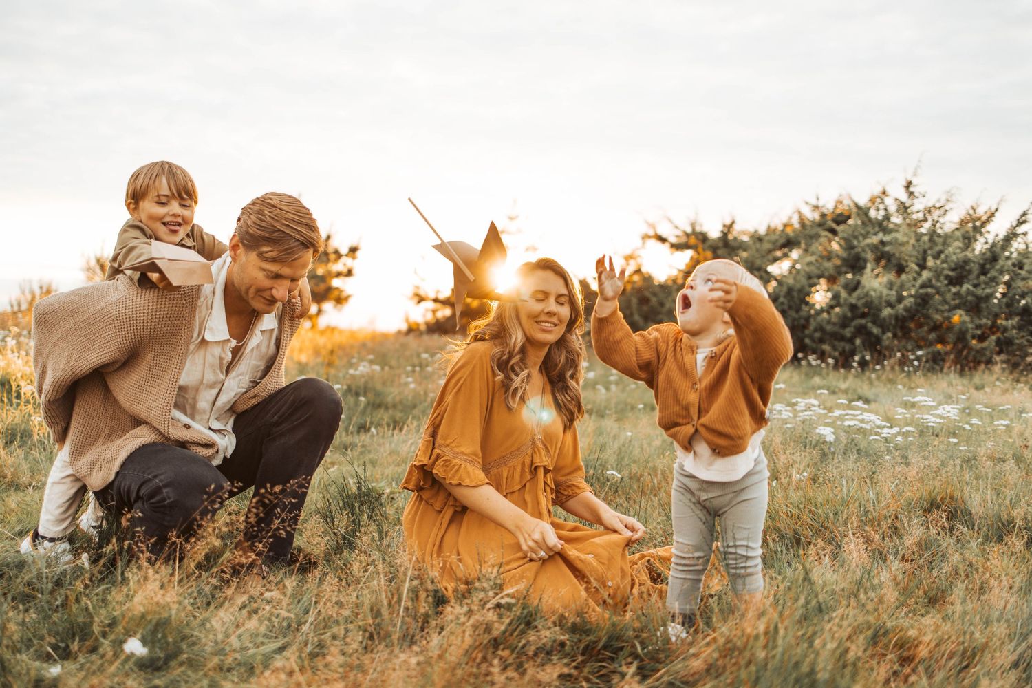Familjefotografering äng