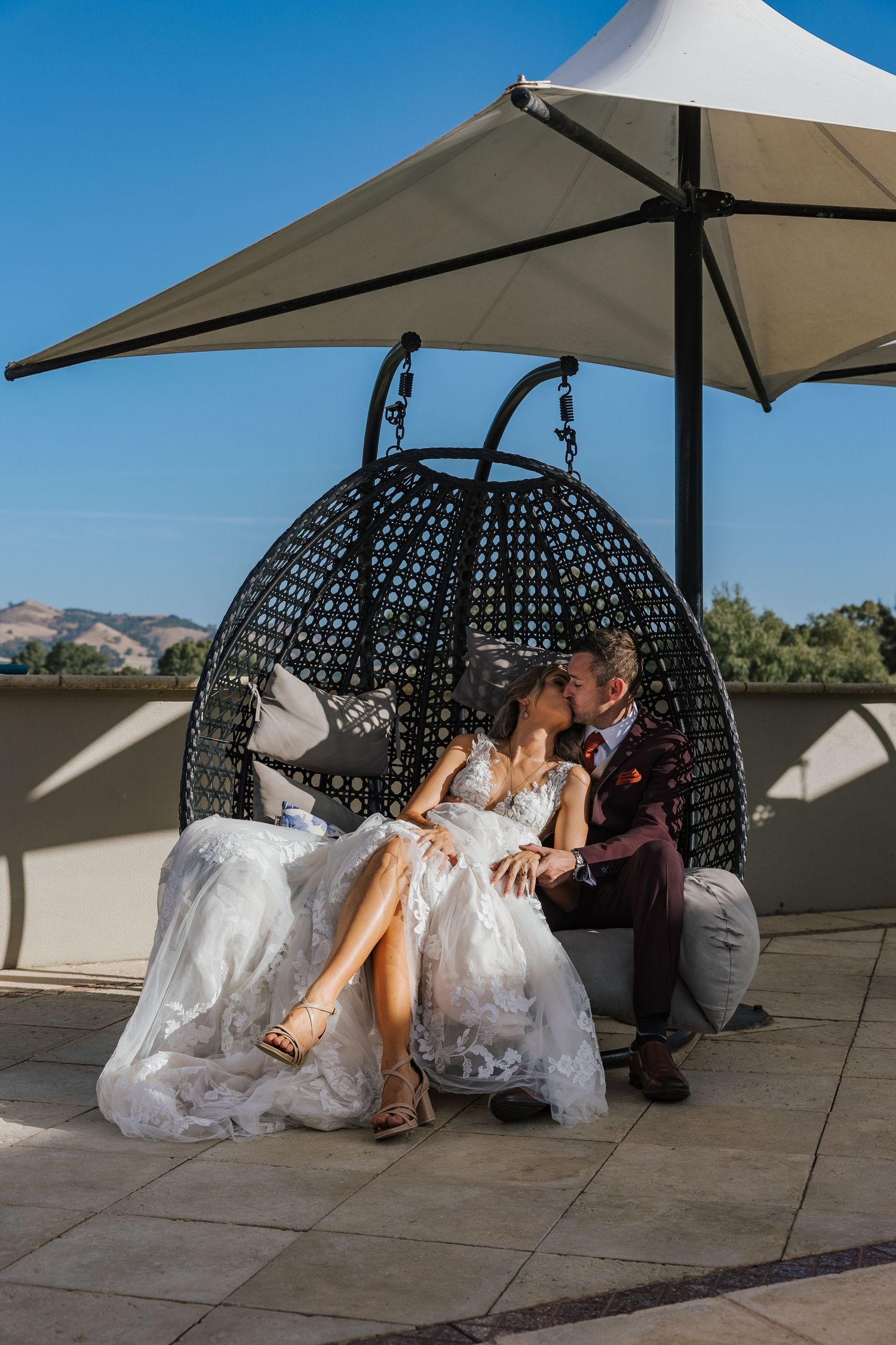 Adelaide newlyweds couple having bridal photoshoot after their wedding ceremony in love and enjoying every moment of wedding day.