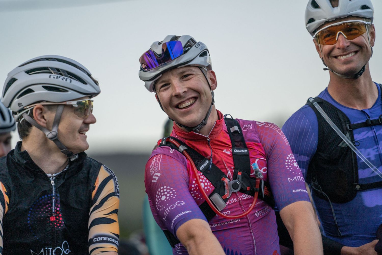 cyclists at the start of the race.