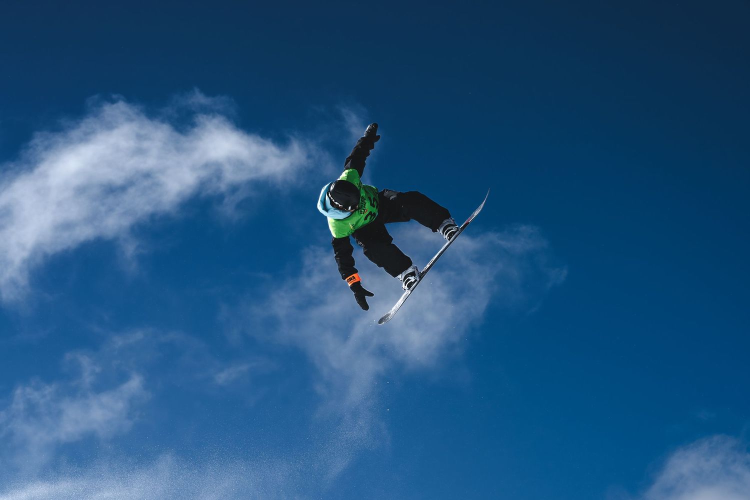 snowboarder jumping.