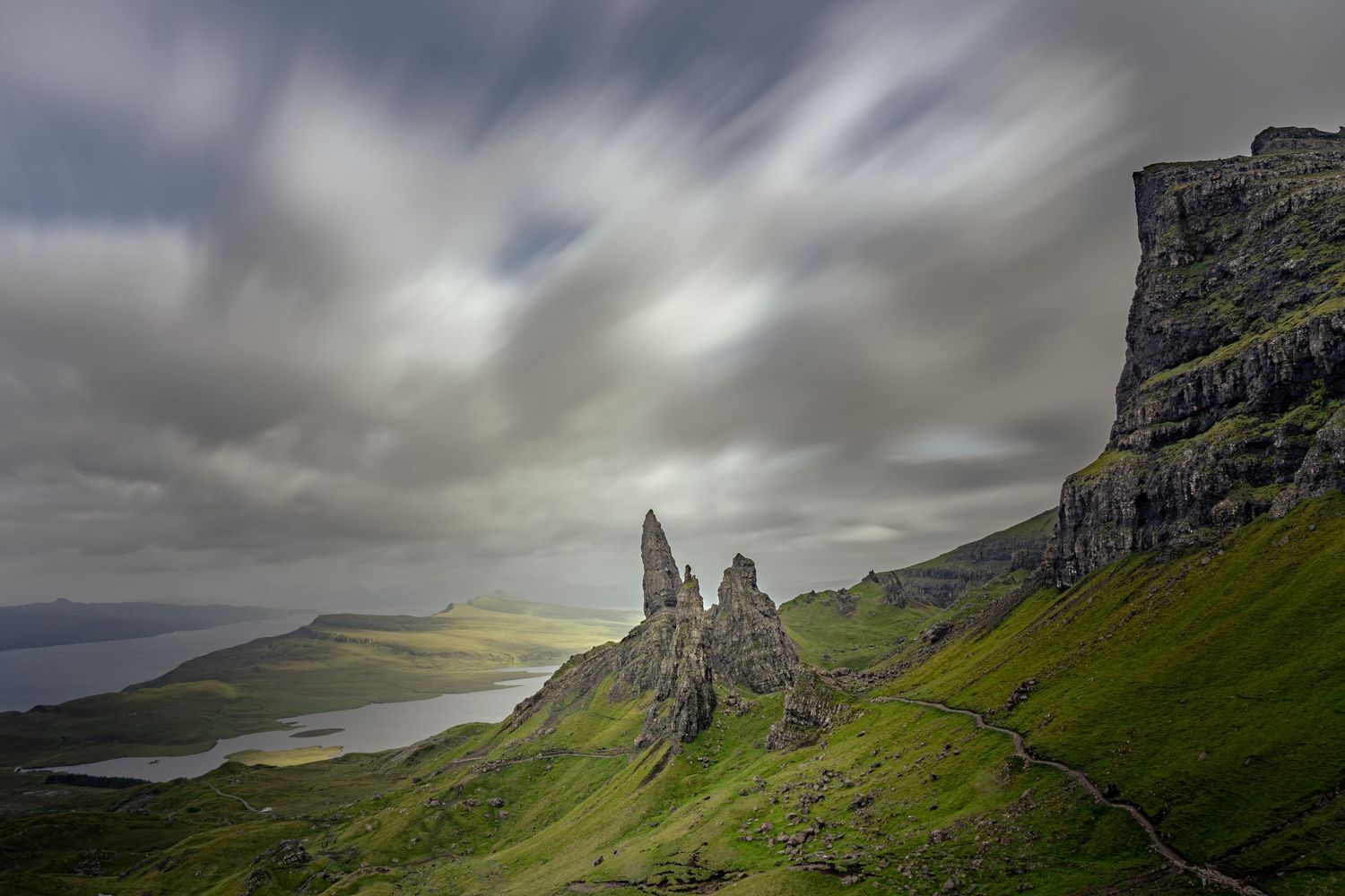 a moody day at The Old Mann O'Storr, Isle of Skye.