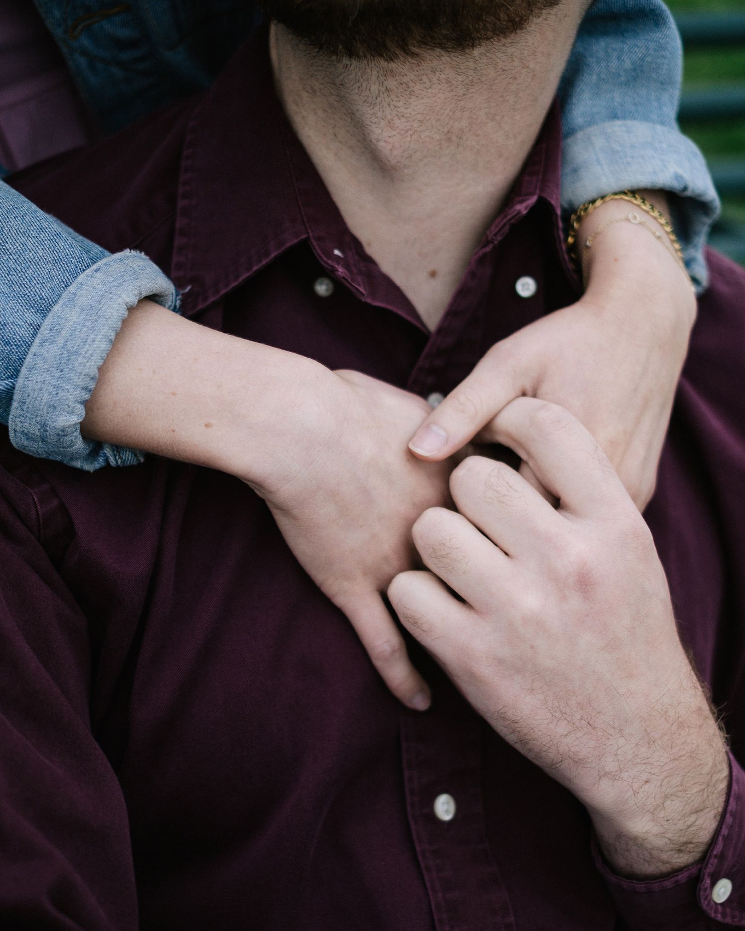 Engagement portrait details captured in Melbourne