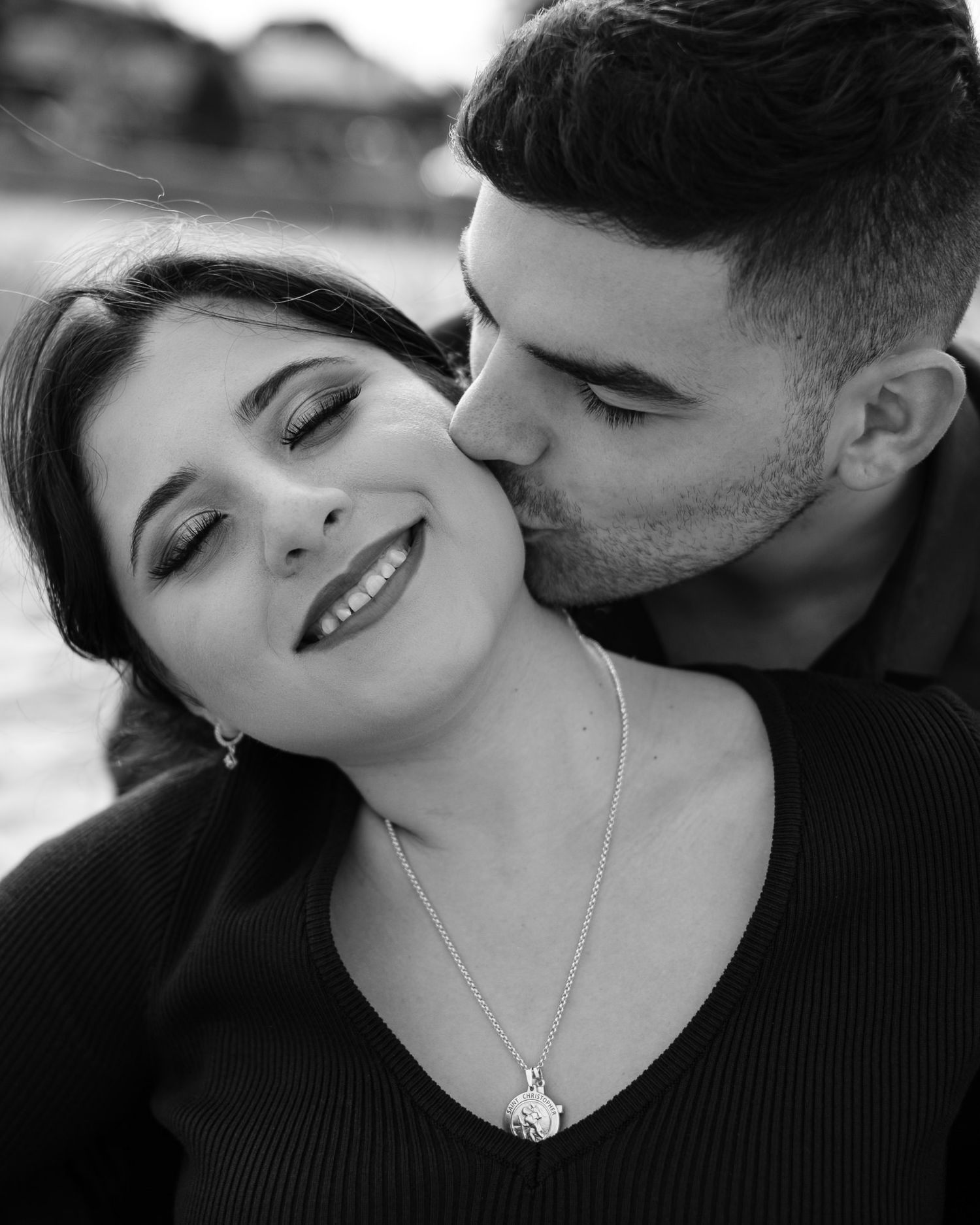 Close-up engagement portrait photographed in Melbourne