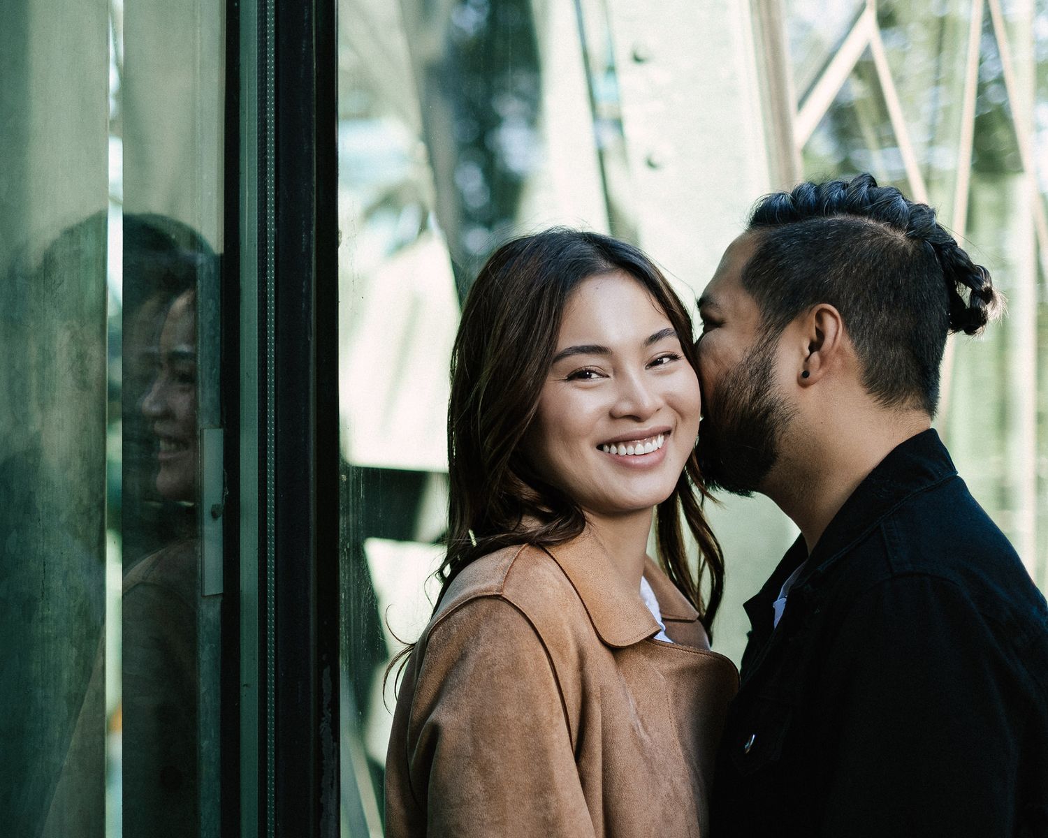 Candid couples portrait at Federation Square Melbourne
