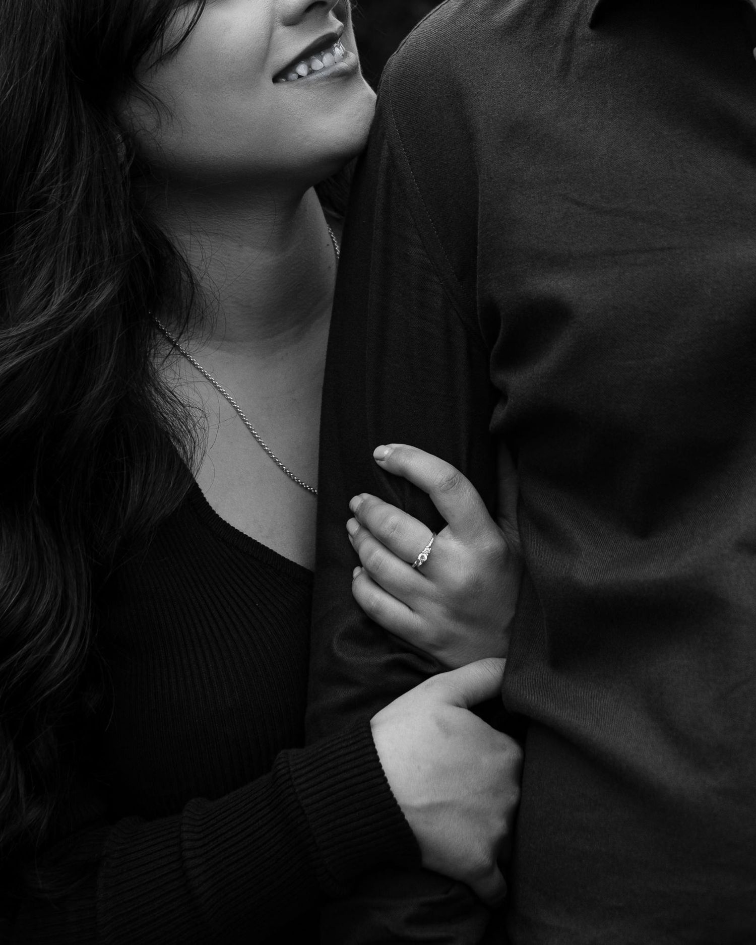 Close-up engagement photo in Melbourne