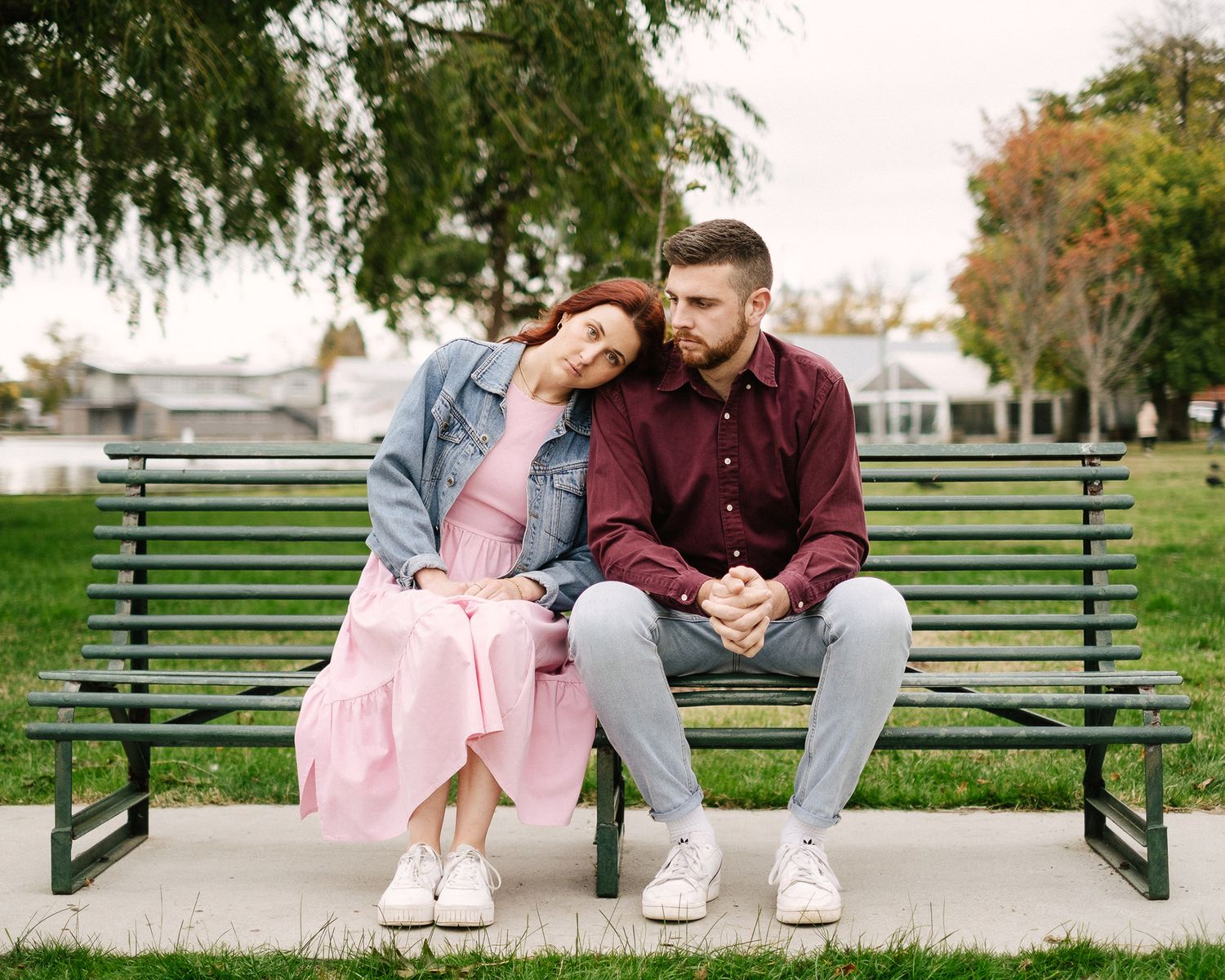Editorial couples portrait at sunset in Melbourne park