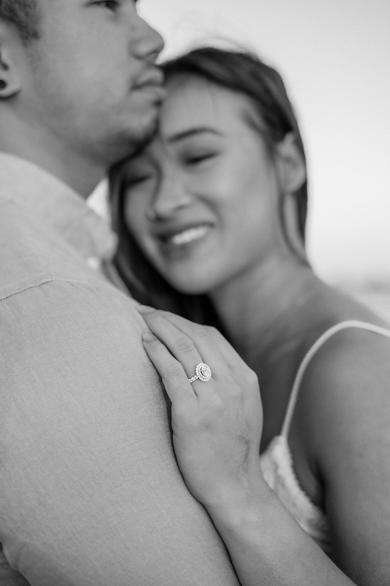 Pre-wedding photos on Melbourne beach at golden hour